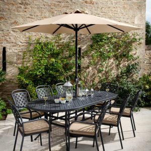 Berkeley 8 Seat Oval Set - Bronze & Amber