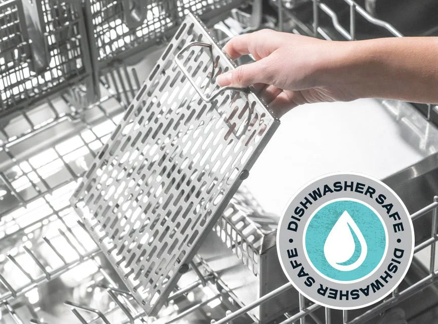 Blackstone Barbecue (BBQ) with 36 inch griddle and air fryer. The air fryer tray is dishwash safe