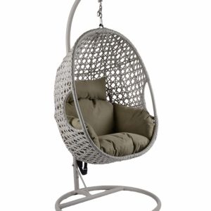 W Garden Living - Antigua Single Egg Chair - Pearl & Fern