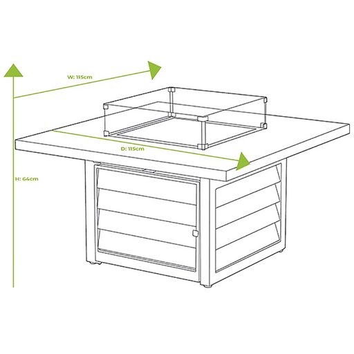 Hartman Sorrento Square Corner Casual Dining Set With Gas Fire Pit