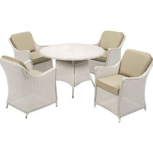 W Garden Living - Antigua Four Seat Set - Pearl & Fern