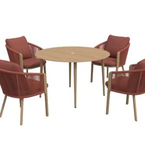 W Garden Living - St Lucia 4 Seat Set - Auburn