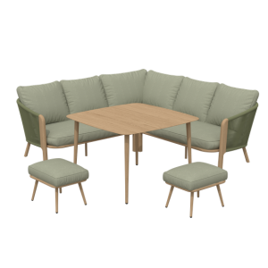W Garden Living - St Lucia  Mini Square Corner Casual Dining Set - Green
